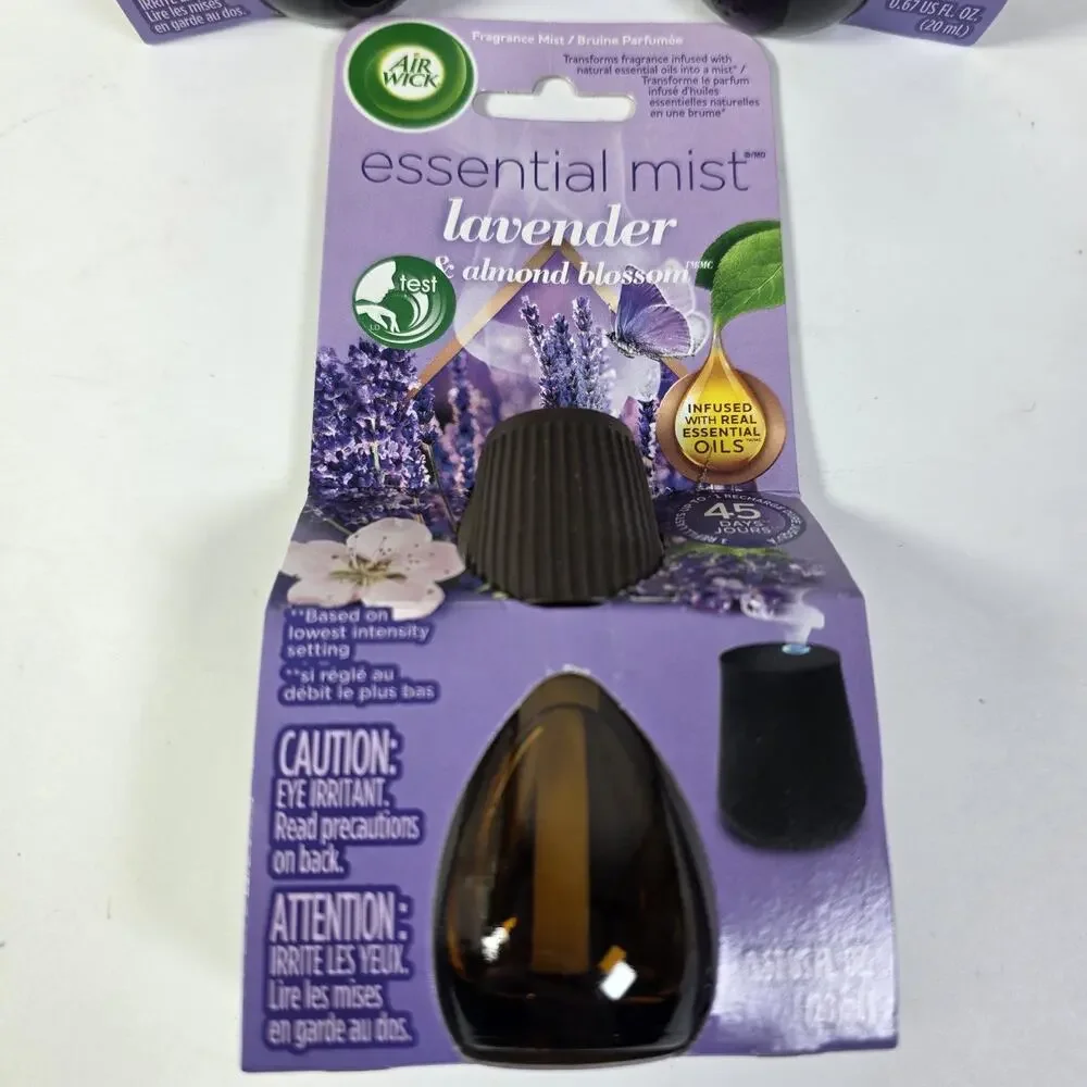 Air Wick Essential Mist Refill, Lavender & Almond Blossom, 0.67 Oz ( 3-Pack )